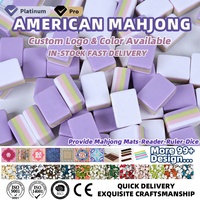 Ensemble de Mahjong Américain en Acrylique Violet Sculpté à la Main, 4 Couches, Multicolore, 160 Tuiles, Idéal pour les Réunions Familiales et les Jeux Décontractés