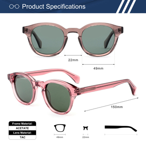 <span class=keywords><strong>Occhiali</strong></span> <span class=keywords><strong>da</strong></span> <span class=keywords><strong>Sole</strong></span> <span class=keywords><strong>Rotondi</strong></span> in Acetato Personalizzati con Logo, Lenti TAC UV400, Stile Vintage per Uomo e <span class=keywords><strong>Donna</strong></span> - Product Image 2