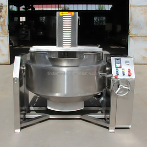 Sartén eléctrica de ebullición de 100-500 litros, máquina mezcladora de cocina Industrial, para Jam, Halwa, salsa - Product Image 6