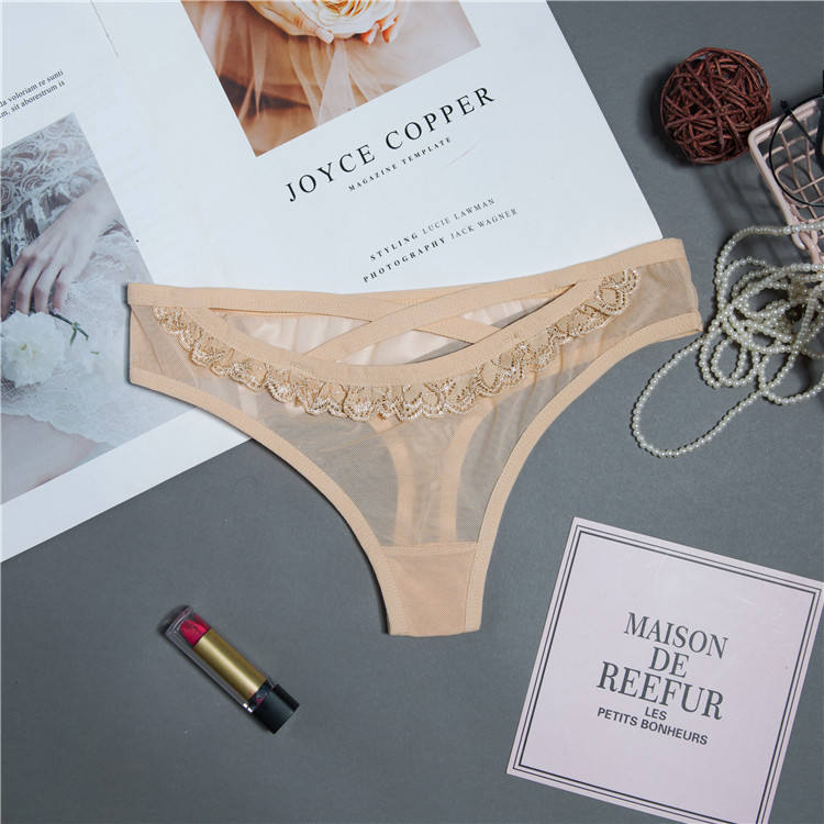 7 Colors Transparent Mesh Visible Thong Women Panties Sexy Underwear