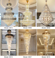 Lustre suspendu LED moderne nordique Landu Round Indoor en cristal K9 de luxe noir et or pour la maison