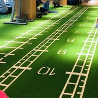 Tapis de sol de gym en gazon synthétique artificiel résistant à l'abrasion, personnalisable, 15 mm, 20 mm, 25 mm, pour marquage de terrain sportif et piste de luge