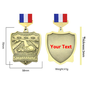 123 <span class=keywords><strong>Medal</strong></span> <span class=keywords><strong>of</strong></span> <span class=keywords><strong>Honor</strong></span> Médaille du concours de natation en alliage de zinc antique Trophées en stock Médailles et plaques - Product Image 4