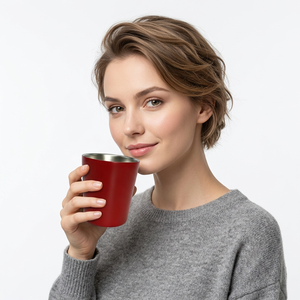 Vaso Térmico de Acero Inoxidable con Logotipo Personalizado DSF76, Acabado Rojo Mate, 90 ml, 110 ml, 130 ml, Taza de Viaje para Uso Personal, Todas las Temporadas - Product Image 2