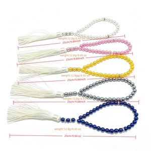 33 Plastic Pearl Prayer Beads <strong>Bracelet</strong> with Tassel for Meditation, Home Decor and Daily Wear, Ornament and Daily <strong>Matching</strong> - Product Image 3