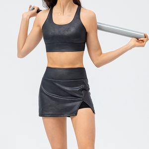 仿皮女高弹力透气高尔夫套装网球裙 - Product Image 1