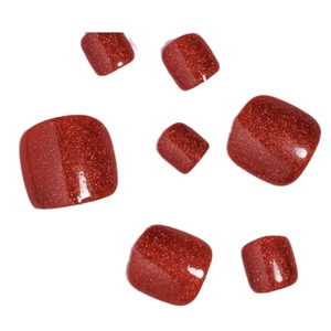 24 pièces Bestseller Simple Short Style Summer Nail Art pour adultes, <span class=keywords><strong>faux</strong></span> <span class=keywords><strong>ongles</strong></span> blancs et rouges en forme de diamant brisé - Product Image 5