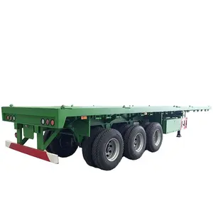 Produsen Cina 3 AS 20ft 40ft kerangka Chassis Semi Trailer digunakan tempat tidur datar Semi Trailer