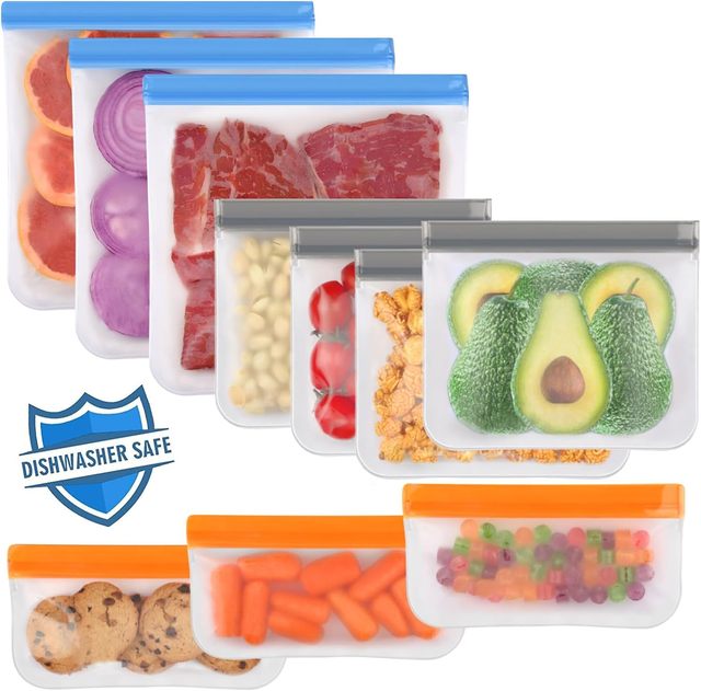 Eco-Friendly Reusable Platinum Silicone Food Storage Bags BPA-Free Leak-proof 200mL Capacity Fresh Self-Sealing Zip Lock Fridge