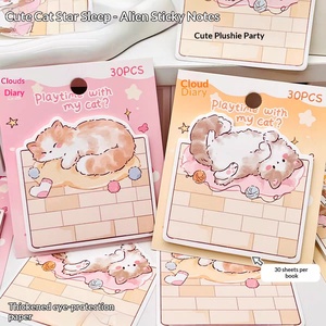 Original Starry Cat Irregular Sticky <b>Notes</b> Cute Cartoon Memo Pads 30 Sheets Girls Handbook Message <b>Note</b> Paper - Product Image 5