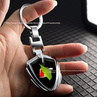 Porte-clés créatif en résine fibre de carbone avec logo de voiture, pendentif boucle H et boucle articulée pour modification automobile OLIVER Fitment