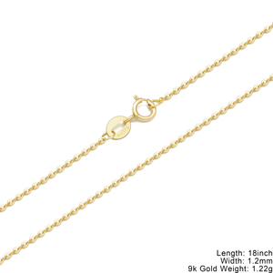 Colar de Corrente Elo Cabo, Elos Curb e Paper Clip, de Ouro Sólido Genuíno 10K 9K AU375 Para Mulheres - Product Image 4