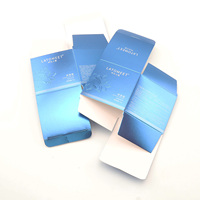Boîte en papier pliable écologique de luxe, recyclable, avec lamination mate, doublure en éponge, design bleu personnalisé, pour produits de soin de la peau, cosmétiques, électroniques