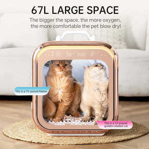 Séchoir pour animaux de compagnie 67L moderne, antibactérien, écologique, en plastique, durable, pratique, personnalisé pour chiens et chats - Product Image 3