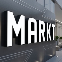 Enseignes de Société Lettres Boîtier Lumineuses LED Acryliques Signalisation Extérieure Enseigne de Magasin LED 3D Acrylique Éclairée par l'Avant pour Entreprise