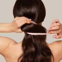 Lot Cadeau Chouchous et Accessoires de Mode Élastiques en Soie Satinée pour Cheveux, Couleurs Unies, Fins et Ajustés pour Filles