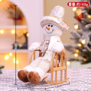 Chaise à bascule de Noël avec figurine de bonhomme de neige assis, décorations de Noël pour la maison, cadeau de Noël - Product Image 5