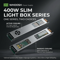 Transformateur d'alimentation à découpage LED 12V 450W haute efficacité avec ventilateur de refroidissement pour éclairage de signalétique et caissons lumineux