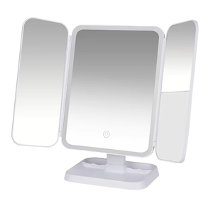 Popular Table Foldable Cosmetic <b>Mirror</b> 3 Fold <b>Make</b> <b>up</b> <b>Mirror</b> Magnifying <b>Mirror</b> With LED Lights - Product Image 5