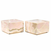 Canapé en marbre onyx rose sur mesure, table basse, ensemble de luxe, design haut de gamme, rose