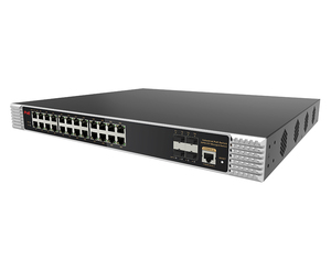 สวิตช์ PoE กิกะบิต 24 พอร์ตแบบจัดการได้ พร้อมอัปลิงค์ SFP 4 พอร์ต สำหรับอุตสาหกรรม (แหล่งจ่ายไฟ 2x600W) - Product Image 1