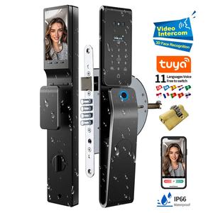 Serrure de porte intelligente biométrique à reconnaissance faciale 3D Tuya, étanche, pour maison en Israël, avec corps de serrure et interphone intégrés - Product Image 1