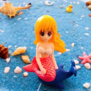 Figura en miniatura de sirena, decoración de plástico para acuario, adorno artesanal para pecera, figurita decorativa - Product Image 4