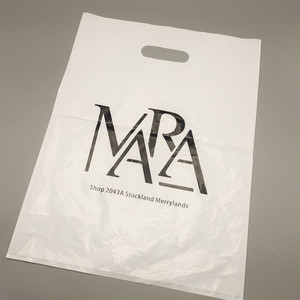 Stampa personalizzata Logo di alta qualità sacchetto di plastica HDPE imballaggio in plastica fustellato maniglia borsa per il trasporto - Product Image 1