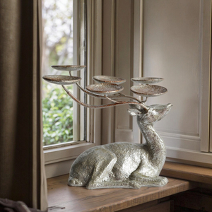 Resistente in ghisa cervo animale in metallo portacandele per natale e pasqua Tealight e pilastro candela per decorazioni per la casa - Product Image 1