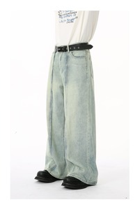 Vaqueros holgados de pierna recta para hombre con logotipo personalizado al por mayor, Vaqueros cargo para hombre, pantalones vaqueros de cintura media - Product Image 2