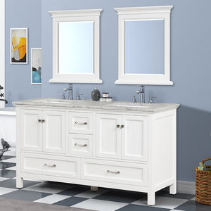 Bathroom Vanity Carrara Marble Countertop Ceramic Soft-Close Doors Solid Wood+Plywood Construction Framed <b>Mirror</b> Made Vietnam - Product Image 2