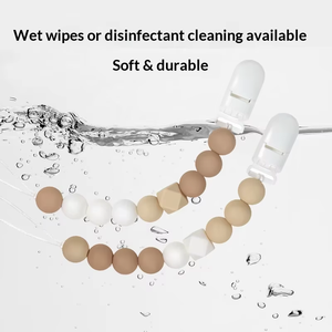 Chaîne de sucette en silicone faite à la main sans BPA pour bébé, attache-tétine pour la dentition, vente en gros, OEM - Product Image 6