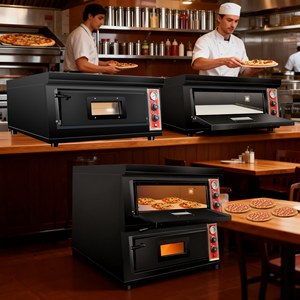 Horno para Pizza de 2 y 3 Niveles, 450, Comercial, a Gas y Eléctrico, de Piedra, Máquina para Hacer Pizza, Equipo para Pizzería y Restaurante - Product Image 1