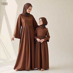 Abaya Madre e <span class=keywords><strong>Hija</strong></span>, Vestido Musulmán para Mujer, Diseño de Abaya de Moda 2026 para Mujeres y Niñas - Product Image 1