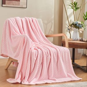 100X150 CM Baby <strong>Pink</strong> <strong>Throw</strong> Blanket Super Soft Flannel Cozy Blankets &amp; <strong>Throw</strong> for Adults Warm Plush Blankets for All Season - Product Image 1