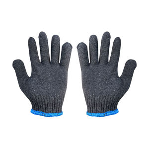 Guantes de punto de hilo de algodón negro puro barato Guantes de mano Guante de trabajo de seguridad para la construcción - Product Image 3