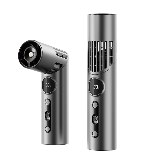 New Portable Handheld USB Rechargeable Foldable Flashlight Mini Personal Pocket Fan Outdoor & Car Use Brushless Motor Low Noise