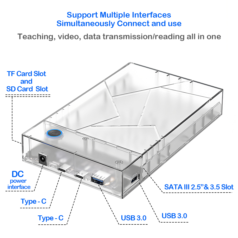 Blanco - 2*USB 3.0+2*USB3+ranura SD+ranura TF
