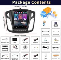 Stereo Mobil Podofo 9.7" untuk Ford Focus 2012-2018, Radio Mobil Carplay Android Auto GPS Wifi FM RDS BT Hifi CANBUS MIC Kamera AHD