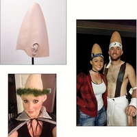 Masque de tête conique amusant en latex, couleur chair réaliste, pour cosplay et déguisement