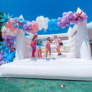 Castillo inflable blanco para niños, brincolín comercial para fiestas al aire libre. - Product Image 5