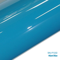 Film de protection de peinture TPU Prelatek finition brillante bleu Miami, film de protection de couleur bleu clair pour voiture, film de protection complet pour véhicule, relooking de couleur de véhicule