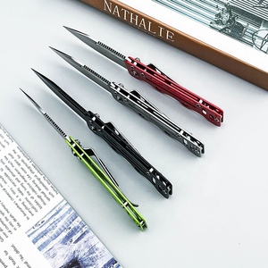 Couteau pliant multifonctionnel mini EDC pour la survie, la chasse et le camping, couteau à fruits, lame 8Cr13MoV, manche en acier inoxydable 420, DIY OEM - Product Image 2