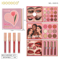 Nouveau coffret cadeau de maquillage multifonctionnel en forme de livre : fards à paupières, poudre nacrée métallisée brillante et rouge à lèvres