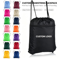 Sac à dos à cordon pliable pour chaussures, écologique, cadeau promotionnel, sac de sport et de voyage, faible MOQ, polyester, grande capacité