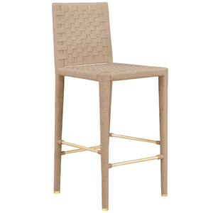 Tabouret de bar Burbank en osier/rotin/canne, brun naturel, durable, pour bar à domicile et salle à manger - Product Image 2