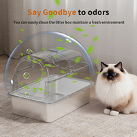 Grand bac à litière pour chat en acier inoxydable facile à nettoyer intérieur antiadhésif sans odeur pour petits et grands chats Accessoire pour chat