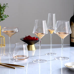 卸売手作り鉛フリークリスタルガラス16オンス赤ワイングラスプレミアムクリスタルワイングラス手吹き薄いリムロングステム - Product Image 2