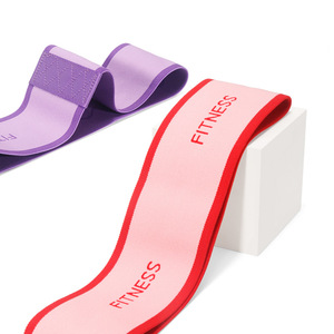 Bande de résistance pour l'entraînement des fessiers et des jambes, fitness, yoga, squats, deux tons rose et violet - Product Image 1