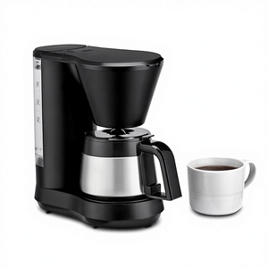 <span class=keywords><strong>Cafetière</strong></span> à <span class=keywords><strong>filtre</strong></span> moderne 5 tasses avec carafe en acier inoxydable, réservoir d'eau amovible, <span class=keywords><strong>filtre</strong></span> <span class=keywords><strong>permanent</strong></span>, noire, pour la maison et le bureau - Product Image 2